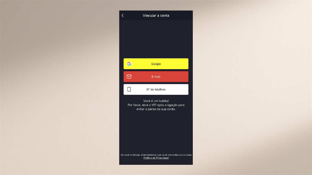 três métodos de registro para youcine